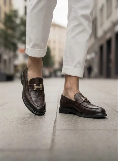 Mocasini barbati H, casual, maro, piele eco, comozi , H03